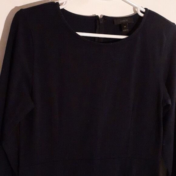 J. Crew cotton knit fitted dress dark Navy 8p 8 p petite Coastal Classic preppy - Picture 2 of 11